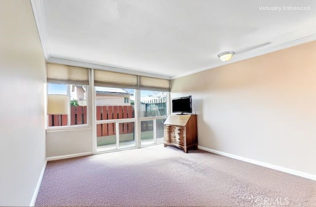 2222 Cielo Pl, Arcadia, CA 91006 - carpeted spare room with ornamental molding and baseboards