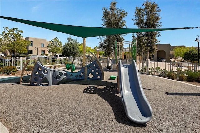 communal playground with fence