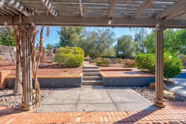 view of patio with a pergola