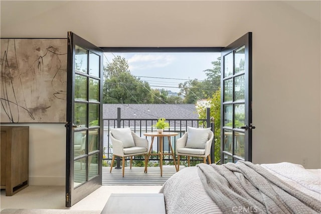 bedroom with multiple windows