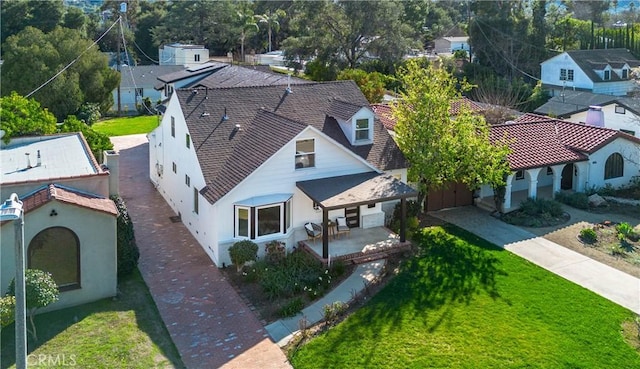 aerial view featuring a residential view