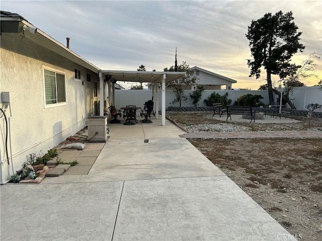 view of patio featuring a fenced backyard