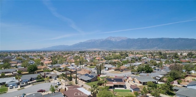 birds eye view of property featuring a residential view and a mountain view
