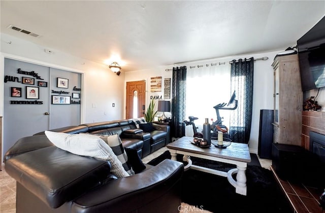 living room with visible vents