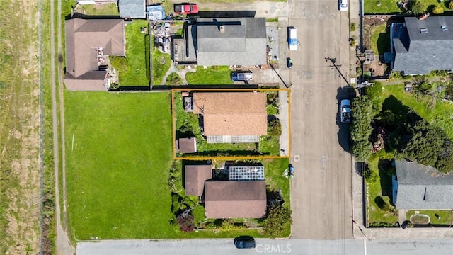 aerial view with a residential view