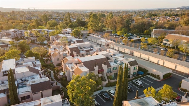 aerial view at dusk with a residential view