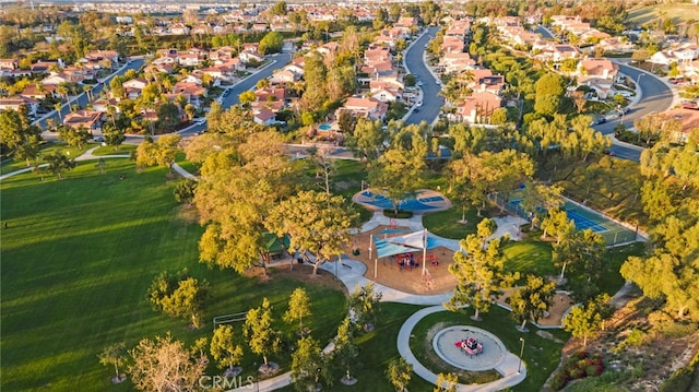 bird's eye view with a residential view