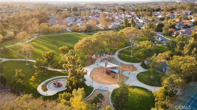 aerial view with a residential view