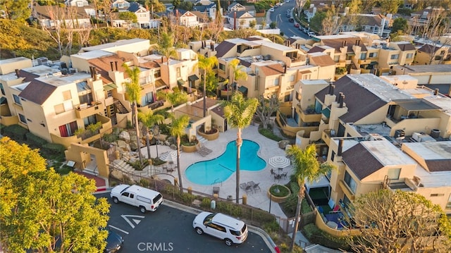 drone / aerial view with a residential view