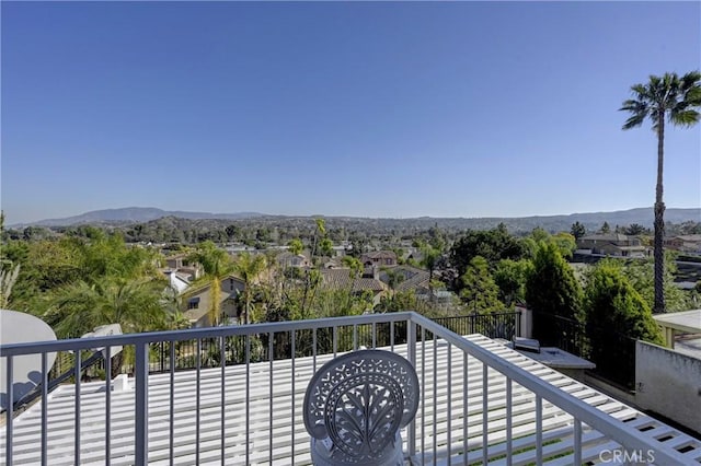 balcony with a mountain view