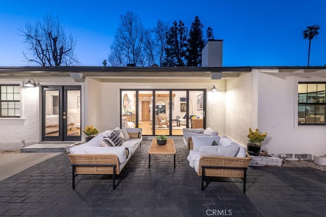 6164 Fenwood Ave, Woodland Hills, CA 91367 - view of patio / terrace with french doors and an outdoor living space