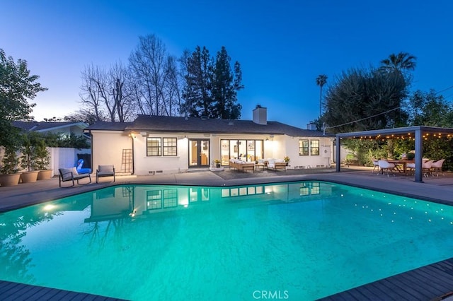 6164 Fenwood Ave, Woodland Hills, CA 91367 - view of pool with an outdoor hangout area, french doors, and a patio