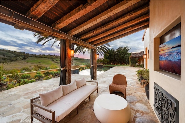 view of patio featuring an outdoor hangout area