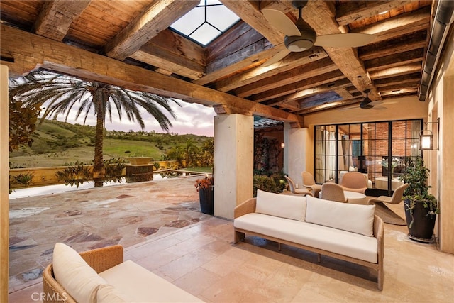 31 Blue Heron, Irvine, CA 92603 - view of patio with outdoor lounge area and a ceiling fan