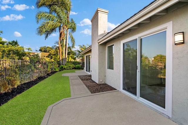 view of yard with a patio and a fenced backyard