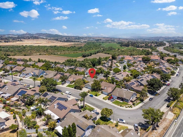 aerial view with a residential view and a mountain view