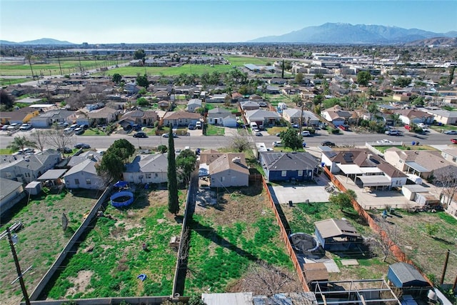 aerial view with a residential view and a mountain view