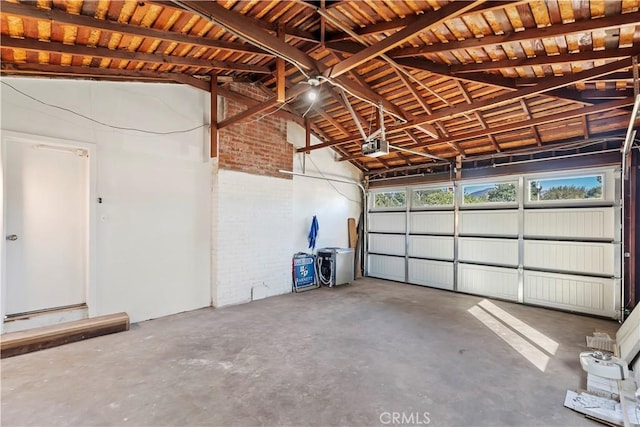 garage featuring a garage door opener