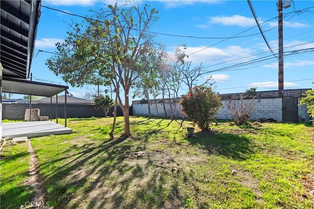 view of yard with fence