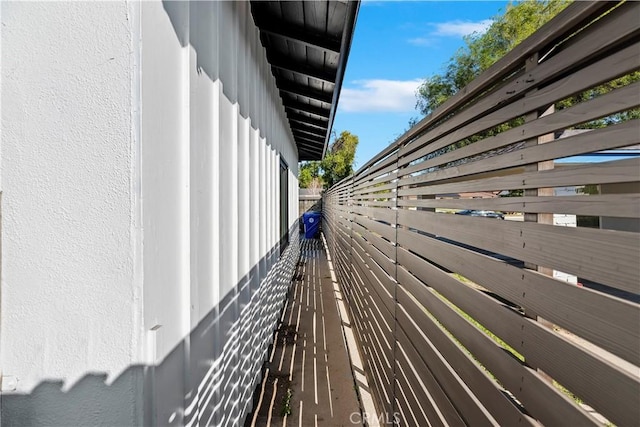 view of property exterior with stucco siding