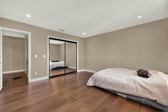 29345 Wilkes Rd, Valley Center, CA 92082 - bedroom featuring a closet, wood finished floors, and recessed lighting