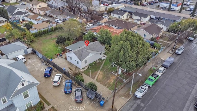 aerial view with a residential view