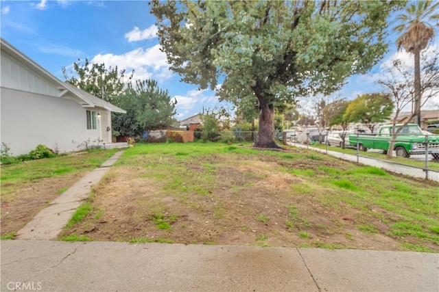 view of yard with fence