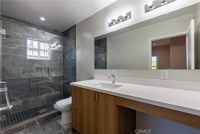 3722 Degnan Blvd, Los Angeles, CA 90018 - full bath featuring vanity, toilet, and a shower stall