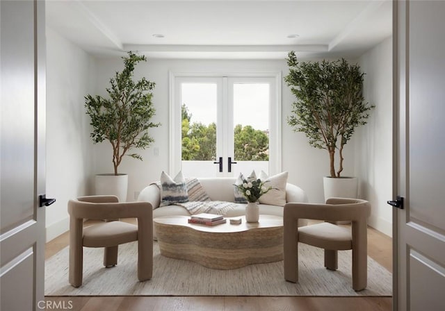 31 Vista Tramonto, Newport Coast, CA 92657 - sitting room with french doors and light wood-type flooring