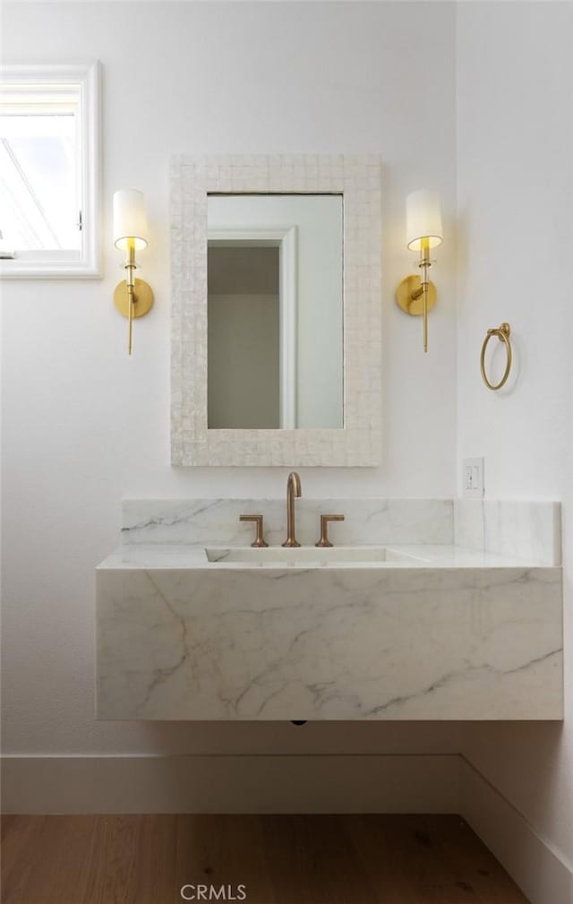31 Vista Tramonto, Newport Coast, CA 92657 - bathroom with vanity and wood finished floors