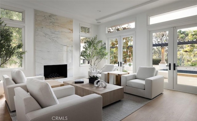 sunroom with french doors