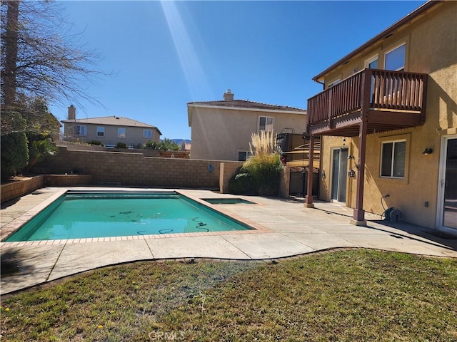 view of swimming pool with a fenced backyard and a fenced in pool