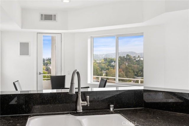 kitchen with a sink and visible vents