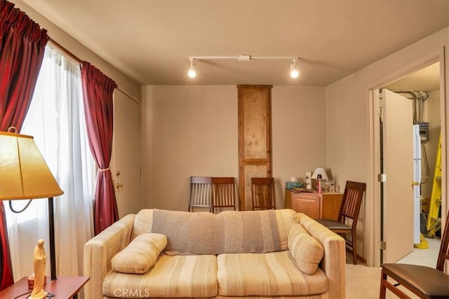 sitting room with track lighting