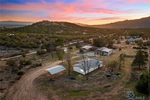 aerial view featuring a mountain view