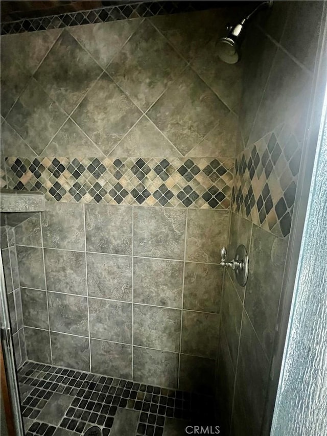 interior details with a stall shower