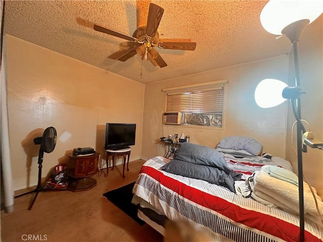 19863 Drasin Dr, Canyon Country, CA 91351 - carpeted bedroom featuring a textured ceiling and ceiling fan