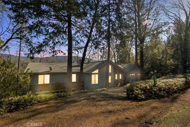 exterior space featuring a garage