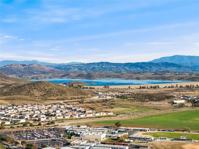 view of mountain feature with a water view