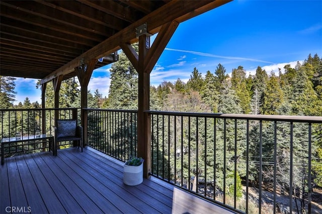 28622 Shenandoah Dr, Lake Arrowhead, CA 92352 - deck featuring a view of trees