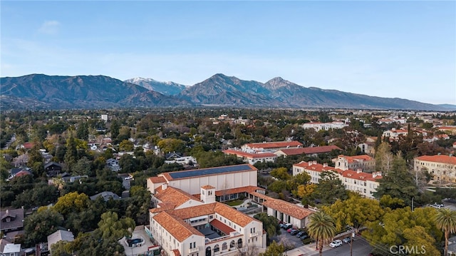 aerial view with a mountain view