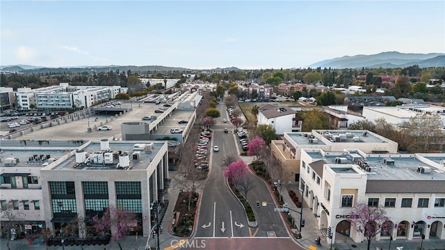 aerial view with a mountain view