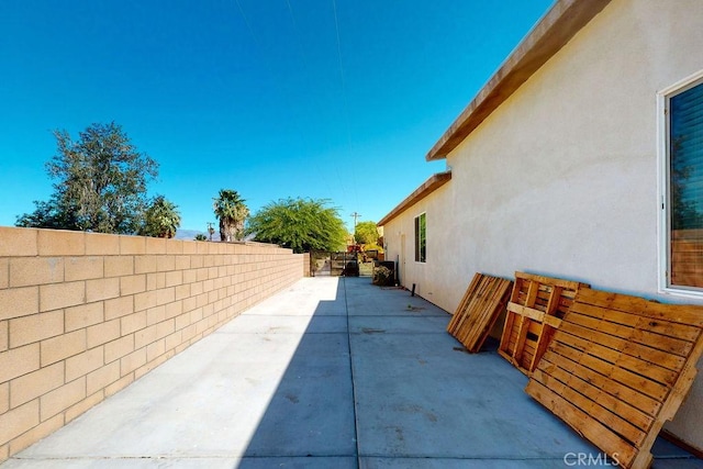 view of patio with a fenced backyard