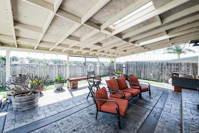 view of patio / terrace featuring a fenced backyard