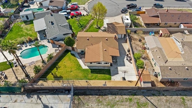 aerial view with a residential view