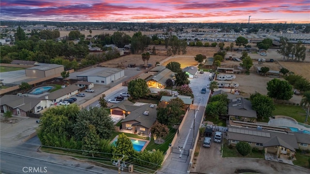 aerial view with a residential view