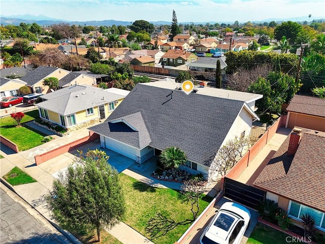 drone / aerial view with a residential view