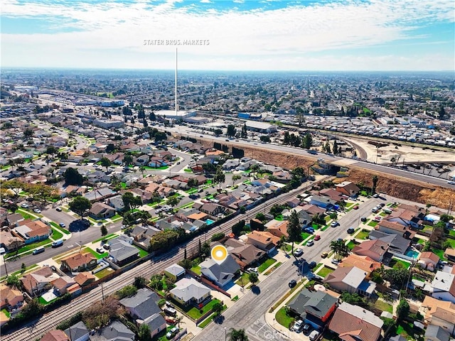 drone / aerial view with a residential view