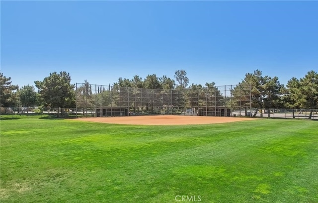 view of home's community featuring fence