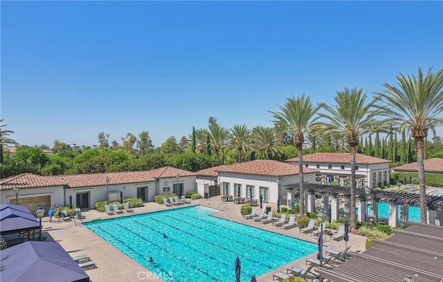 pool featuring a patio